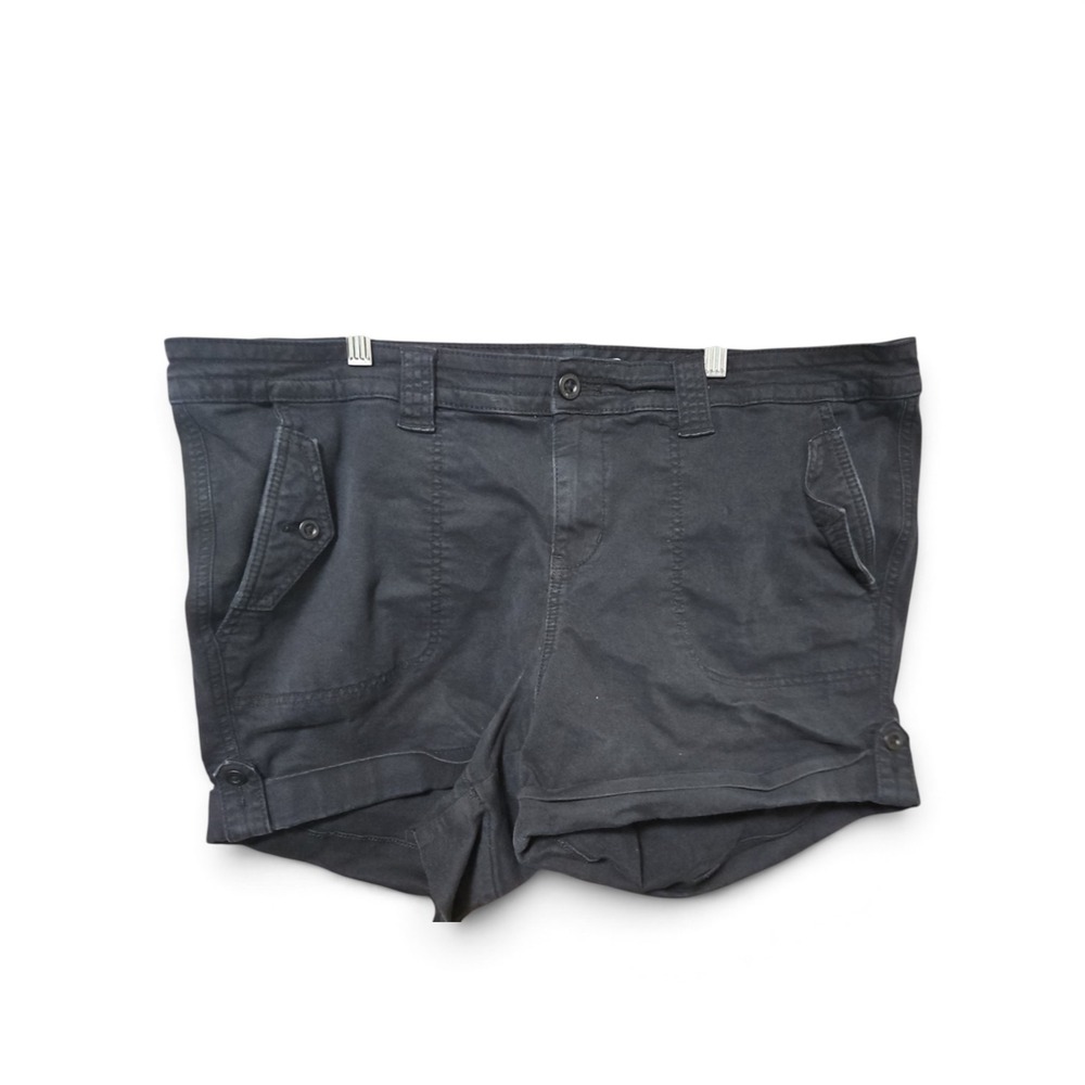 Torrid Womens Mid Rise Cargo Shorts Charcoal Gray Utility Hiking Size 20 0542